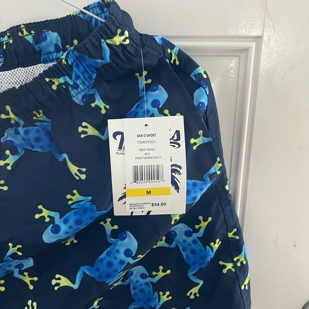 Men’s medium trunk bathing suits, frog print new with tags - Picture 3 of 4